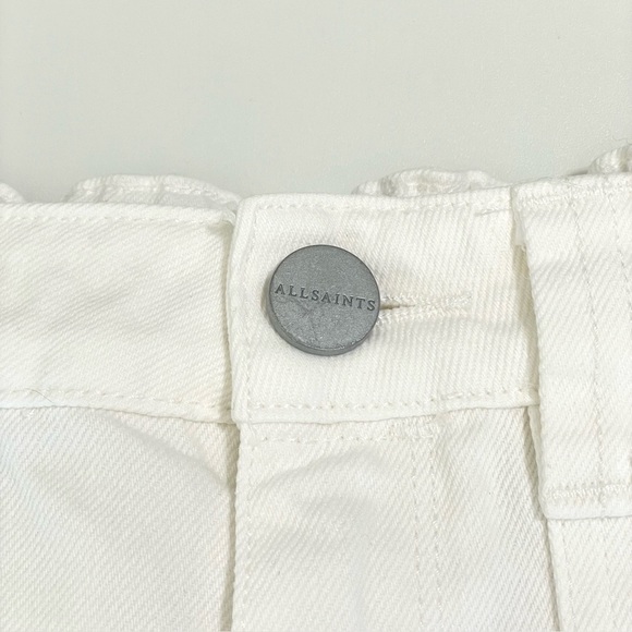 AllSaints Florence Cargo Jogger Pants Organic Twill Cotton Chalk White 8 - Picture 13 of 16